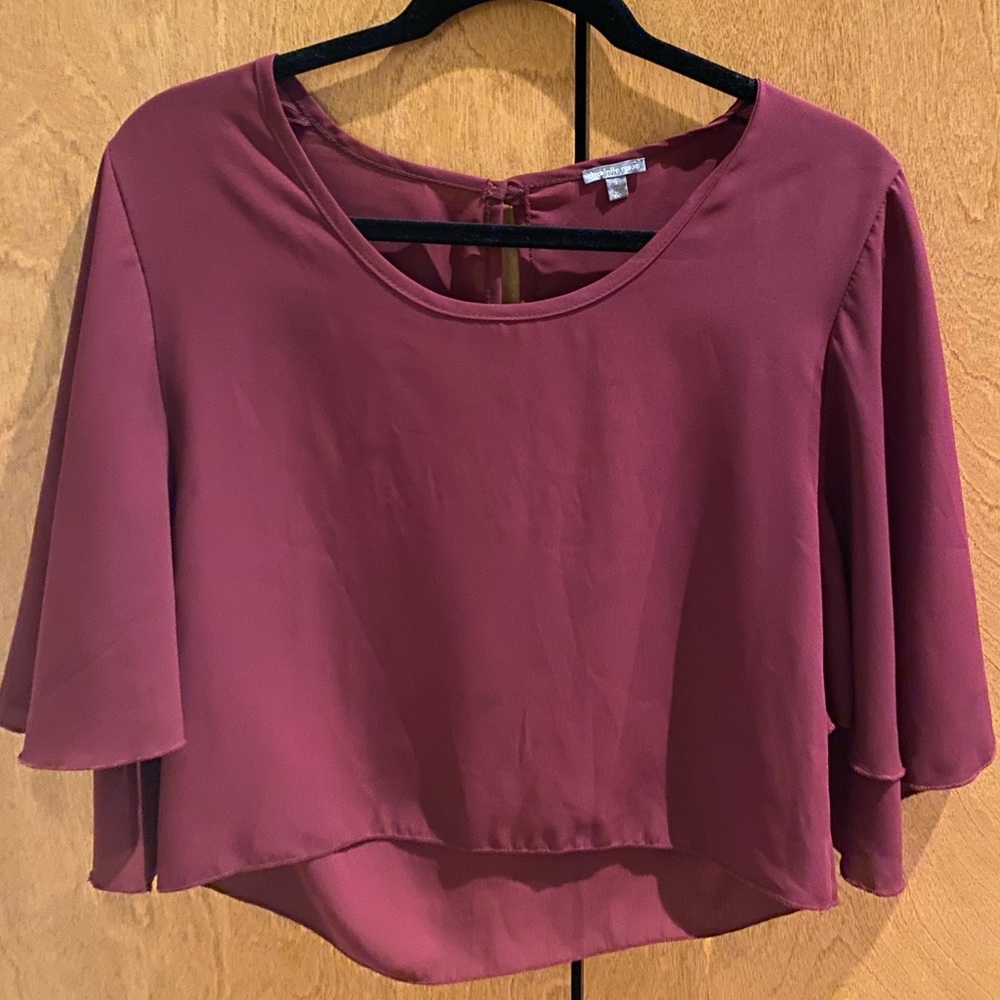 Maroon Cropped Top